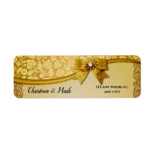 Ornate Elegant Retro Abstract Flowers and Leaves Return Address Label