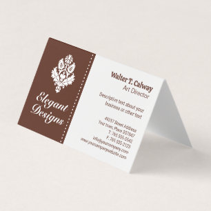 Ornate Element   Brown Business Card