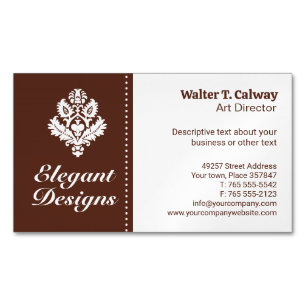 Ornate Element   Brown Magnetic Business Card