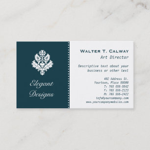 Ornate Element (deep blue) Business Card