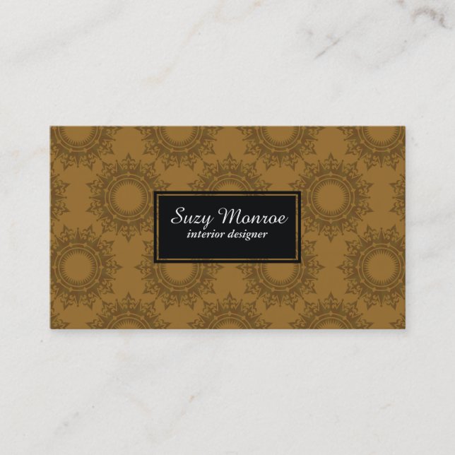 Ornate Elements (brown) Business Card (Front)