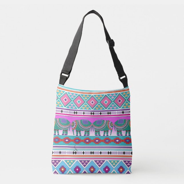 Ornate Elephant Double Sided Cool Tote Bag (Front)