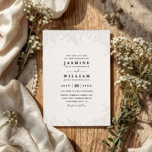 Ornate Embossed Vintage Elegant QR Code Wedding Invitation