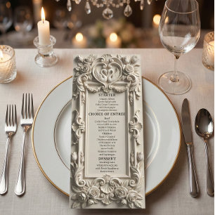 Ornate European Renaissance Swan Crest Menu