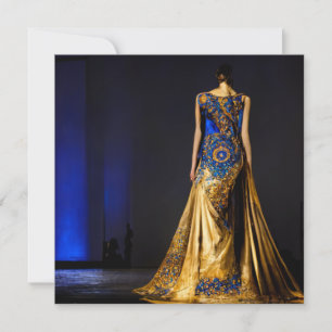 Ornate evening gown with Moroccan motif   Card