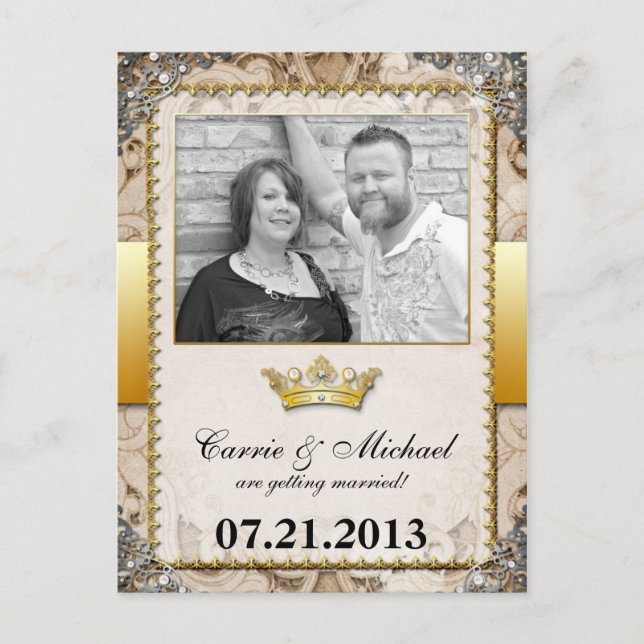 Ornate Fairytale Save the Date Photo Postcard (Front)