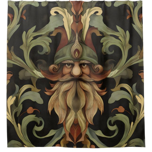 Ornate Fantasy Gnome Shower Curtain (Front)