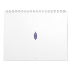 Ornate floral and paisley design in shades of blue calendar