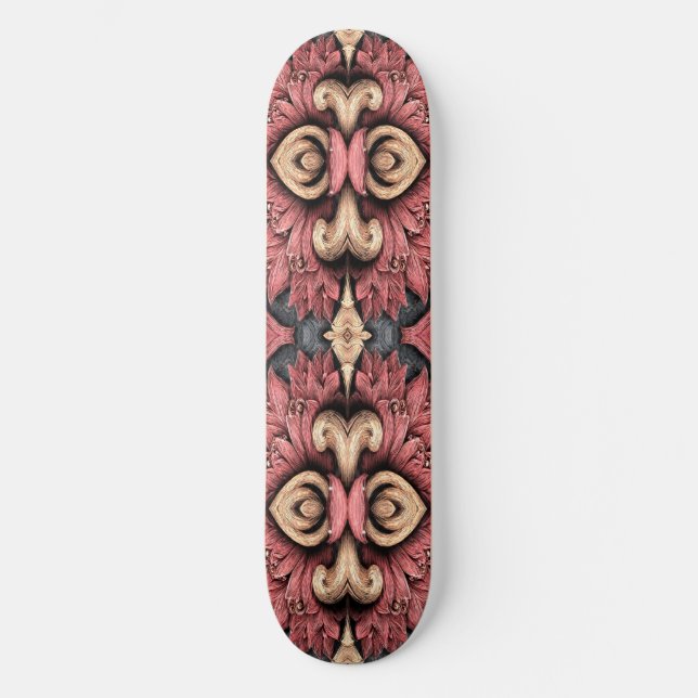 Ornate Floral Baroque Mandala Pattern Skateboard (Front)