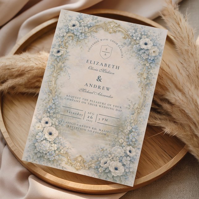 Ornate Floral Baroque Wedding Invitation (Creator Uploaded)