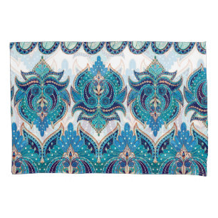 Ornate Floral Borders: Vintage Paisley Design Pillowcase