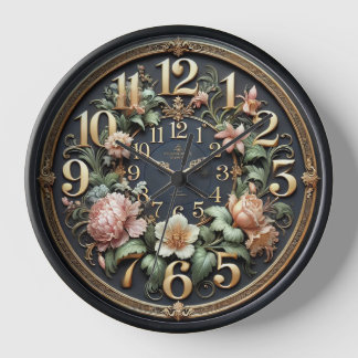 Ornate Floral Elegance Wall Clock