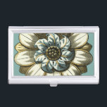 Ornate Floral Medallion on Light Blue Background Business Card Holder<br><div class="desc">A light blue background serves as the accent to this ornate floral medallion painting by Vision Studio. Layers of leaves multiply the beauty of the flower,  giving it a very life-like quality. Purchase it today and let it bloom in your home!</div>