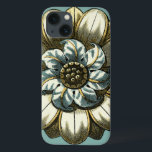 Ornate Floral Medallion on Light Blue Background iPhone 13 Case<br><div class="desc">A light blue background serves as the accent to this ornate floral medallion painting by Vision Studio. Layers of leaves multiply the beauty of the flower,  giving it a very life-like quality. Purchase it today and let it bloom in your home!</div>