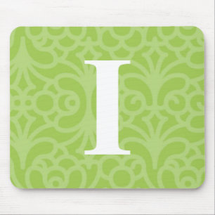 Ornate Floral Monogram - Letter I Mouse Pad