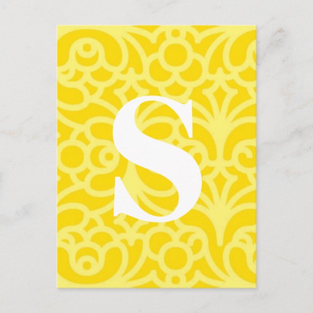Ornate Floral Monogram - Letter S Postcard (Front)