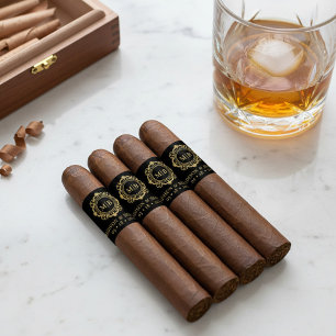 Ornate Floral Monogram Wedding Cigar Band Label Return Address Label