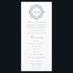 Ornate Floral Monogram Wedding Elegant Silver Program<br><div class="desc">Ornate Floral Monogram Wedding Custom Elegant Silver White Wedding Program features your personalised monogram initials in elegant script typography surrounded by an ornamental floral frame adding style and elegance to your wedding ceremony. Perfect for but not limited to formal, evening, traditional, classic weddings, celebrations, anniversaries, birthdays and more. Created by...</div>