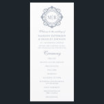 Ornate Floral Monogram Wedding Elegant Silver Program<br><div class="desc">Ornate Floral Monogram Wedding Custom Elegant Silver White Wedding Program features your personalised monogram initials in elegant script typography surrounded by an ornamental floral frame adding style and elegance to your wedding ceremony. Perfect for but not limited to formal, evening, traditional, classic weddings, celebrations, anniversaries, birthdays and more. Created by...</div>