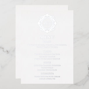 Ornate Floral Monogram Wedding Menu