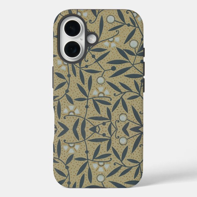 Ornate floral pattern with dark blue vines  Case-Mate iPhone case (Back)