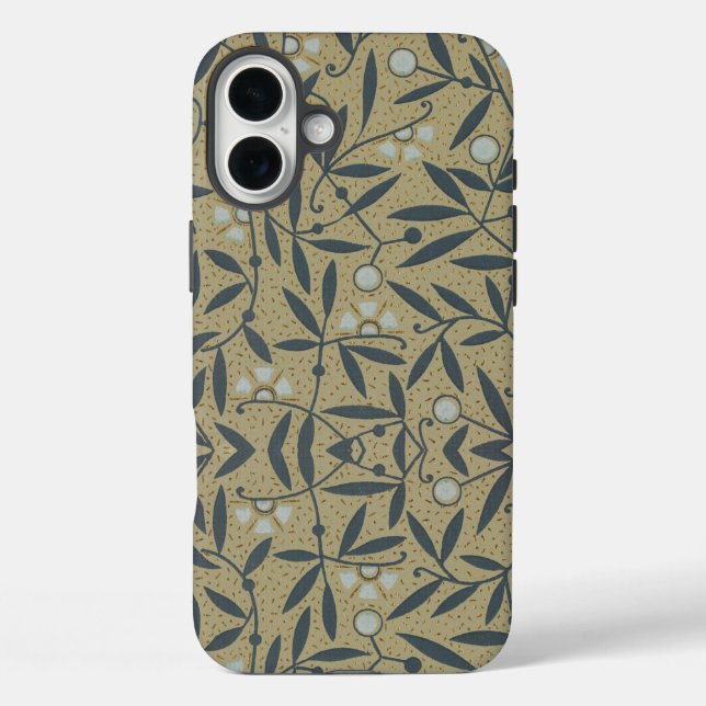 Ornate floral pattern with dark blue vines  Case-Mate iPhone case (Back)