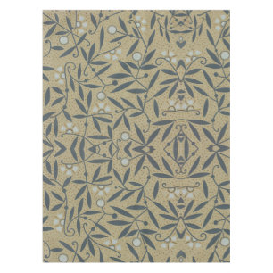 Ornate floral pattern with dark blue vines  tablecloth