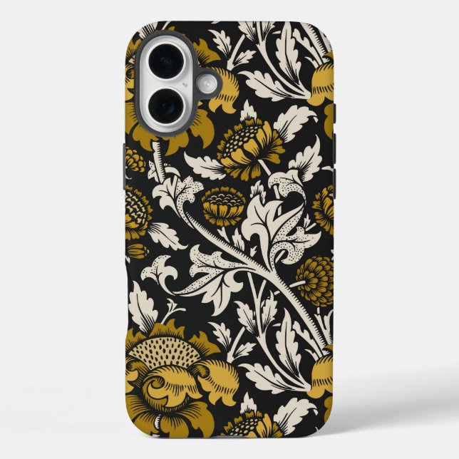 Ornate floral pattern with large gold flowers  Case-Mate iPhone case (Back)