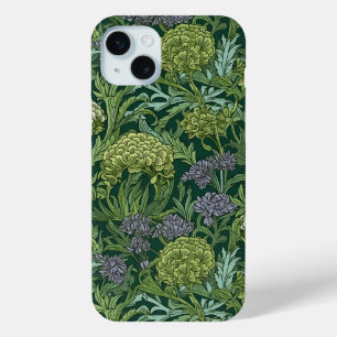 Ornate floral pattern with large gold flowers  iPhone 15 mini case