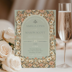 Ornate Floral Wedding Invitation
