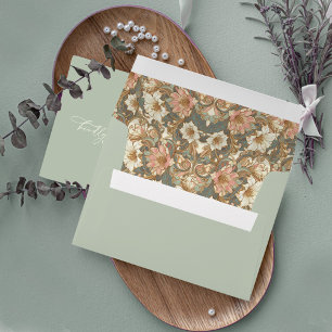 Ornate Floral Wedding Invitation  Envelope
