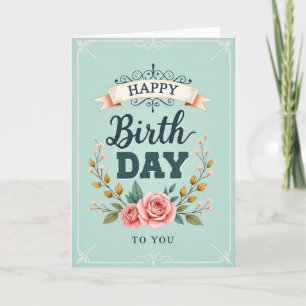 Ornate Flourish Birthday Card