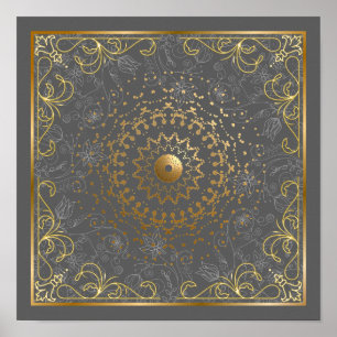 Ornate flourish floral poster