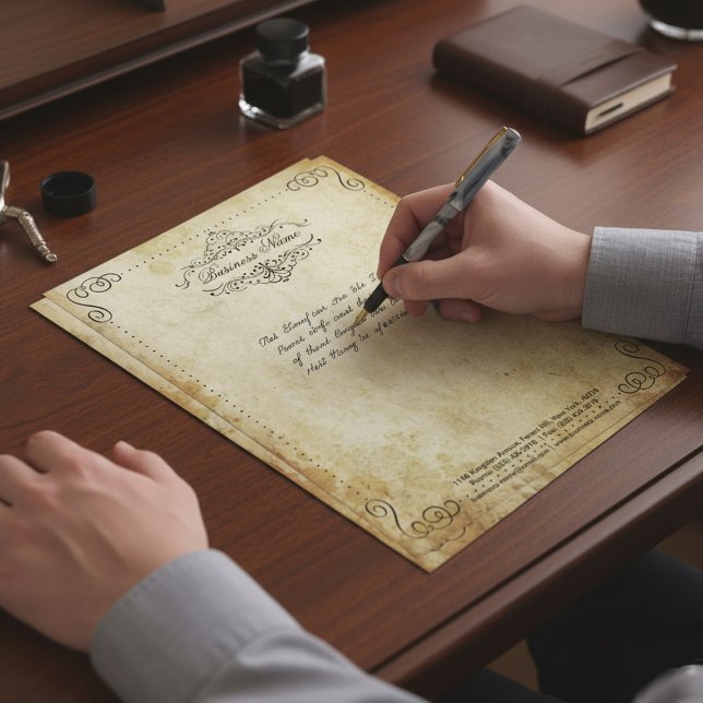 Ornate Flourish Vintage Style Business Custom Letterhead (Creator Uploaded)