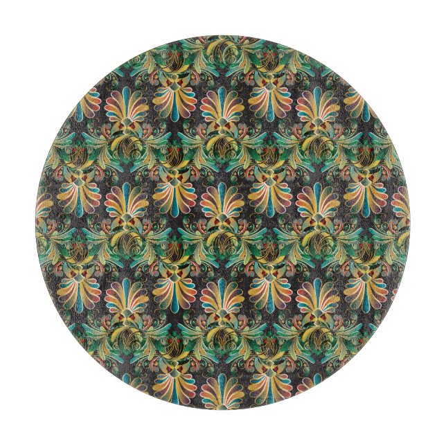 Ornate Flower Luxury Wallpaper Cutting Board (Front)
