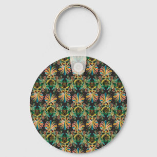Ornate Flower Luxury Wallpaper Key Ring