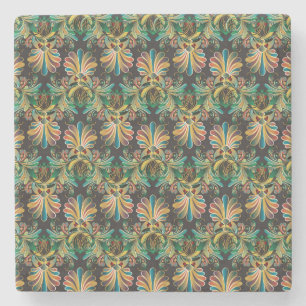 Ornate Flower Luxury Wallpaper Stone Coaster