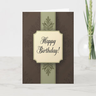 Ornate Foliage Birthday Card
