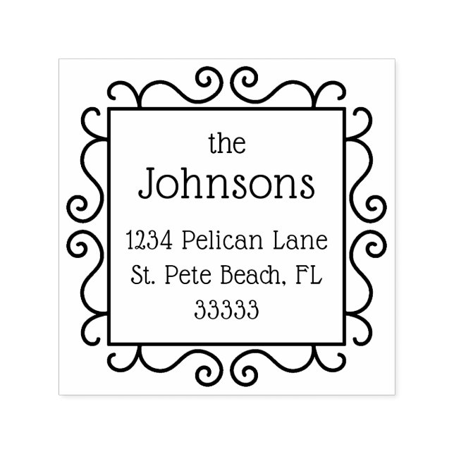 Ornate Frame Custom Return Address Self-inking Stamp (Design)