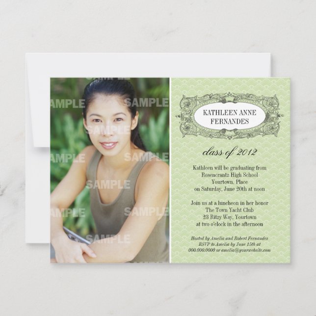 Ornate Frame Graduation Invitation (Front)