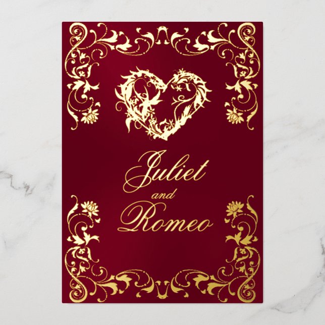 Ornate Frame & Heart - Burgundy (Front)