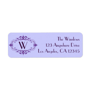 Ornate Framed Monogram Return Address Label