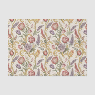 Ornate French Vintage Floral Scroll Pattern Art Tissue Paper