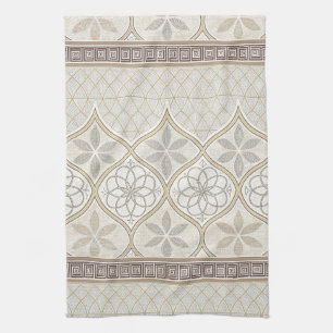 Ornate Geometric Floral Tile Pattern (2) Tea Towel