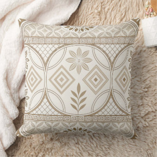 Ornate Geometric Floral Tile Pattern Cushion