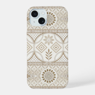 Ornate Geometric Floral Tile Pattern iPhone 15 Case