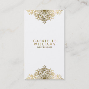 Ornate girly gold ornament design business card