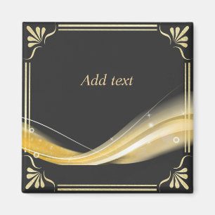Ornate gold and black design template, magnet