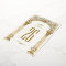 Ornate Gold Arch & Pink Roses Table Number