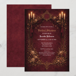 Ornate gold border Gothic Bridal Shower Announcement